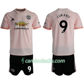 Camisolas de Futebol Manchester United Lukaku 9 Criança Equipamento Alternativa 2018/19 Manga Curta
